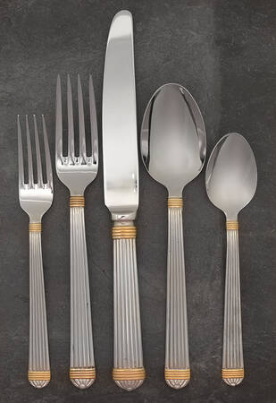 Gaudron (Stainless, Gold Accent) 5 Piece Place Setting