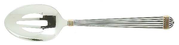 Gaudron (Stainless, Gold Accent) Pierced Tablespoon (Serving Spoon)