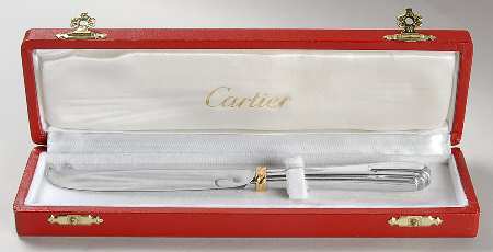 De Louis Cartier (Sterling) Cheese Knife & Cartier Box