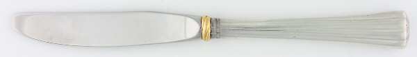 Des Must (Sterling, Gold Accent) Modern Hollow Butter Spreader (Stainless)