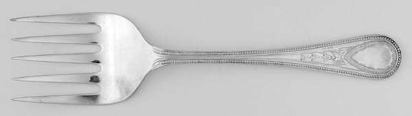Victorian Bead (Sterling) Large Solid Fish Serving Fork
