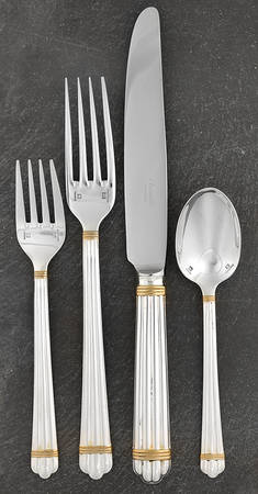 Aria Gold (Silverplate, Gold Accent) 4 Piece Place Setting