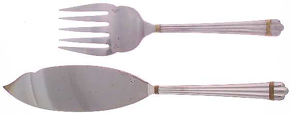 Aria Gold (Silverplate, Gold Accent) 2 Piece Large Solid Fish Serving Set