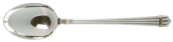 Aria Gold (Silverplate, Gold Accent) Solid Serving Spoon by Christofle France