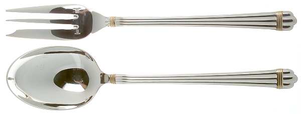 Aria Gold (Silverplate, Gold Accent) Solid Serving Set