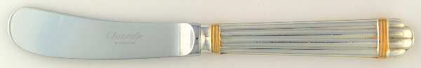 Aria Gold (Silverplate, Gold Accent) Butter Spreader Hollow Hdl-Paddle/Stainless Blade
