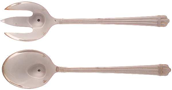 Aria Gold (Silverplate, Gold Accent) (2 Pc) Solid Salad Set