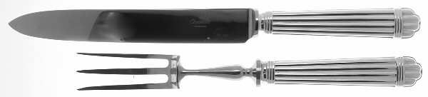 Aria (Silverplate, 1984) Large 2-Piece Roast Carving Set w/Stainless Blade