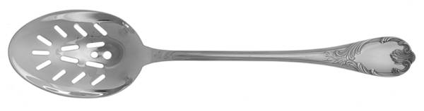 Marly (Silverplate, Satin Handle) Pierced Solid Serving Spoon