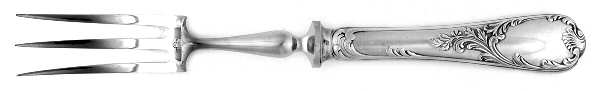 Marly (Silverplate, Satin Handle) Large Stainless-Prong Roast Carving Fork