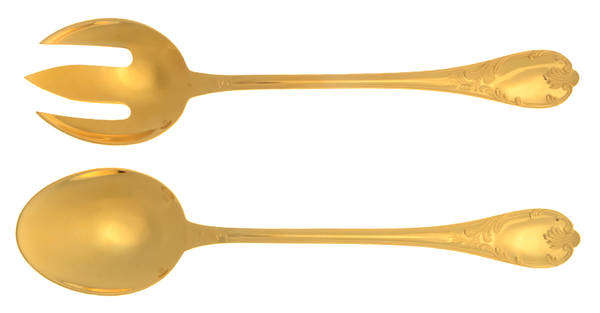 Marly (Gold Electroplate) (2 Pc) Solid Salad Set