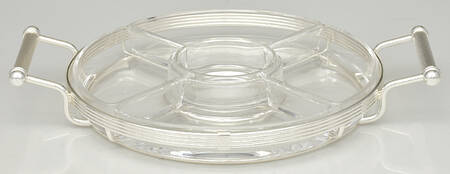 Silverplate Hollowware 5 Part Relish with Glass Liner(S)