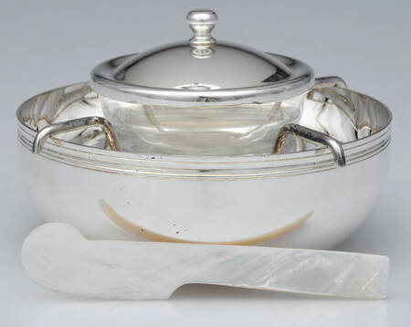 Silverplate Hollowware 5" 5 Piece Caviar Server Set