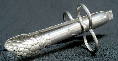 Silverplate Hollowware Solid Individual Asparagus Tongs