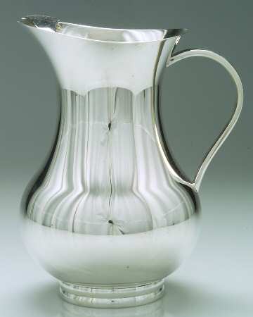 Silverplate Hollowware Plated Water Pitcher with Ice Lip
