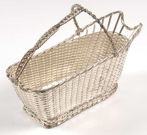 Silverplate Hollowware Wine Bottle Basket