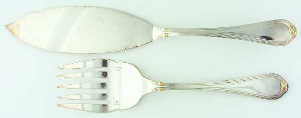 Oceana Gold (Silverplate) 2 Piece Large Solid Fish Serving Set