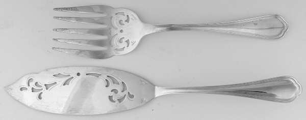 Spatours (Silverplate, 1862, No Monograms) Large Pierced Fish Serving Set