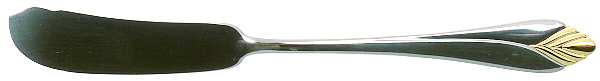 Concord-Gold Accent (Stainless, Gold Accent) Flat Handle Master Butter Knife