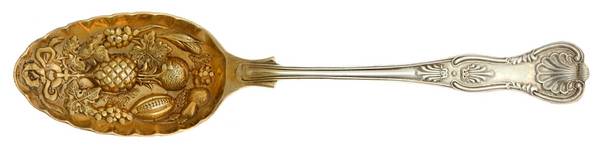 English King (Silverplate) Solid Berry/Casserole Spoon w/ Raised Bowl