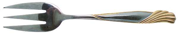 Gold Florentine Medium Solid Cold Meat Serving Fork
