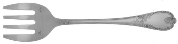 Marly (Silverplate, 1890, Glossy Handle) Large Solid Tined Sardine Serving Fork