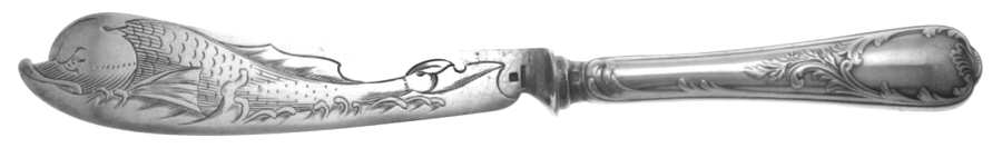 Marly (Silverplate, 1890, Glossy Handle) Individual Fish Knife with Silverplate Blade