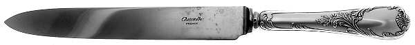 Marly (Silverplate, 1890, Glossy Handle) Large Stainless Blade Roast Carving Knife
