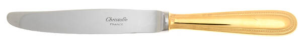 Perles (Gold Electroplate) Dessert Knife with Stainless Blade