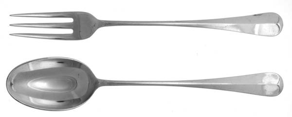 Queen Anne (Silverplate) Large Solid, 2-Piece Dressing Serving Set