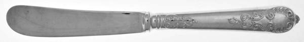William & Mary (Sterling) Hollow Handle Paddle Butter Spreader (Solid)