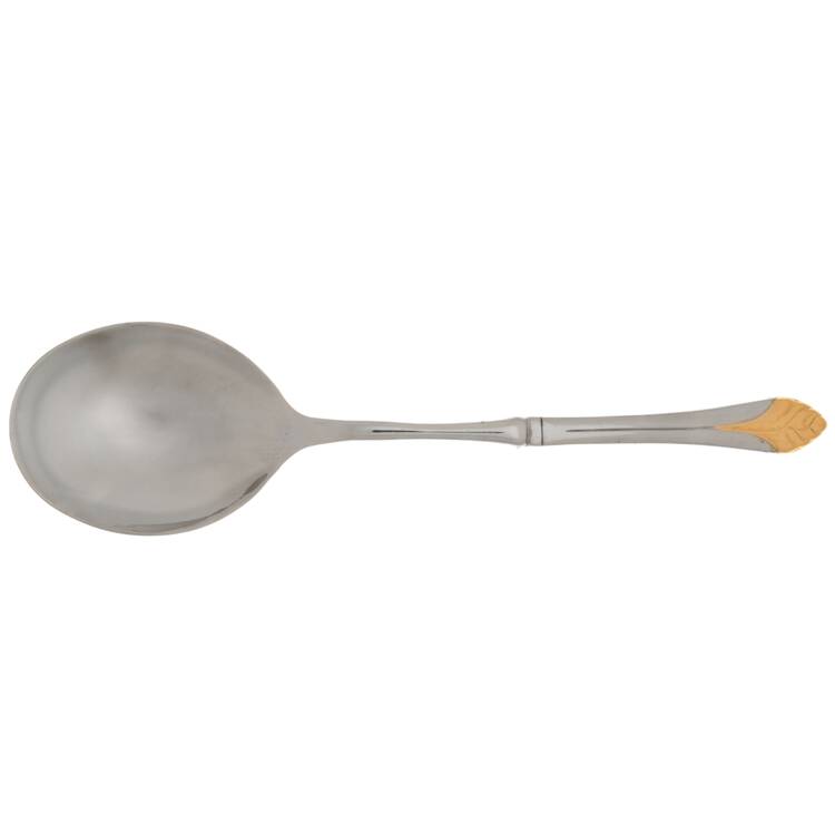 Chantal-Gold Accent Casserole Spoon with Smooth Stainless Bowl HC