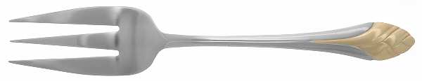 Chantal-Gold Accent Medium Solid Cold Meat Serving Fork