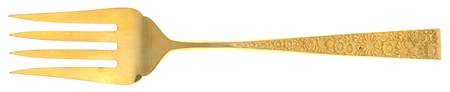 Golden Fresco (Gold Electroplate) Medium Solid Cold Meat Serving Fork