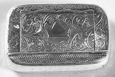 Sterling Hollowware 2" Rectangular Pill Box with Indent Hinged Lid