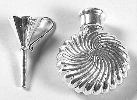 Sterling Hollowware Round Perfume Bottle with Lid and Funnel