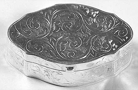 Sterling Hollowware 2" Oval Pill Box with Hinged Lid