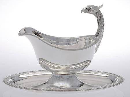 Malmaison-Beauharnais (Silverplate, Hollowware) Plated Gravy Boat with Attached Underplate