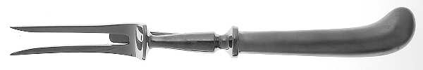 Queen Anne (Stainless, Satin) Small Steak Carving Fork with Stainless Prongs