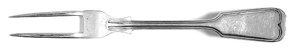 Fiddle Thread (SILVERPLATE) Small Steak Carving Fork with Stainless Prongs