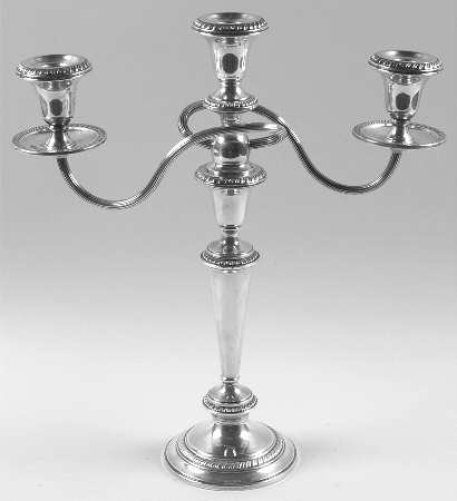 Sterling Hollowware Large 3 Light Candelabra