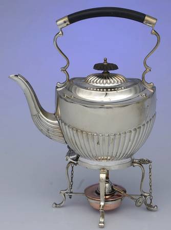 Silverplate Hollowware Kettle, Stand & Burner by Cheltenham & Co Ltd