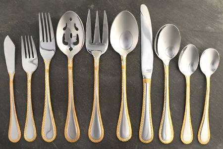 Carlyle (Stainless, Gold Accent) 45 Piece Starter Set