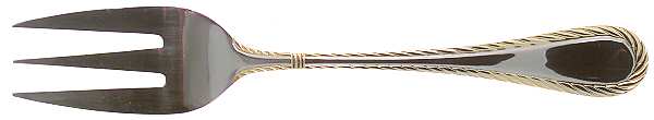 Carlyle (Stainless, Gold Accent) Medium Solid Cold Meat Serving Fork