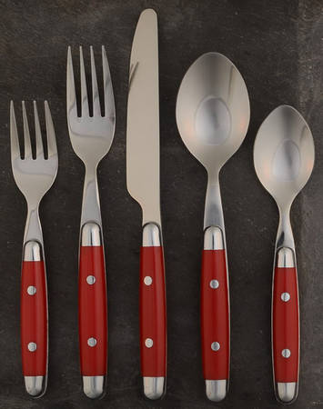 Jubilee-Red (Stainless, Plastic) 5 Piece Place Setting