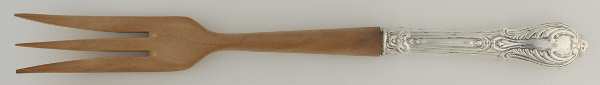Cwv4 (Sterling) Salad Serving Fork with Wooden Prongs