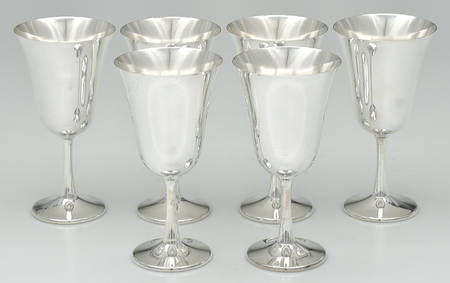 Silverplate Hollowware Water Goblet - Set of 6 by Crescent Silverware