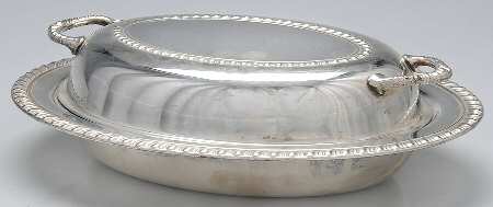 Silverplate Hollowware Double Vegetable Bowl