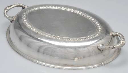 Silverplate Hollowware Double Vegetable Bowl-Lid