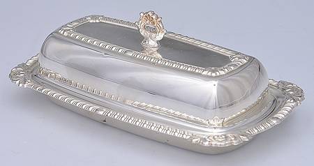 Silverplate Hollowware 1/4 Pound Covered Butter Dish